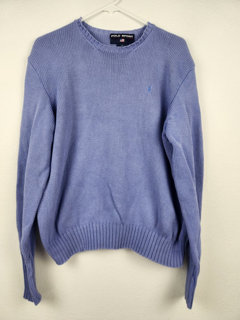 Vintage Polo Sport by Ralph Lauren Sweater In Purple Women Size Large Crew Neck
